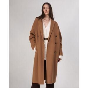 Rag & Bone Thea Italian Wool Camel Brown Long Coat Small